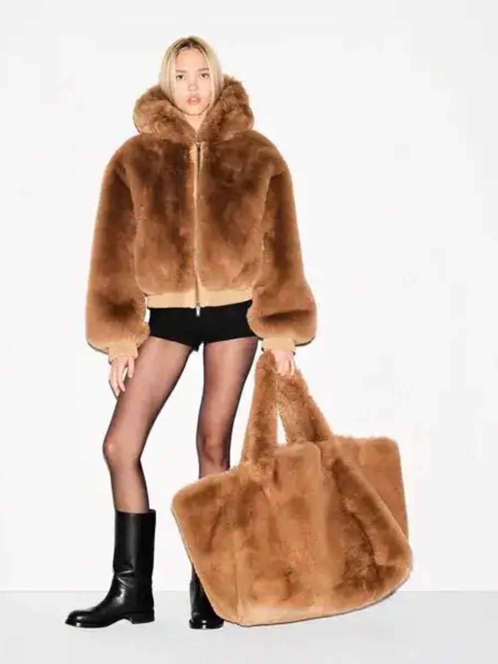 SKIMS Plush Faux Fur Tote Bag